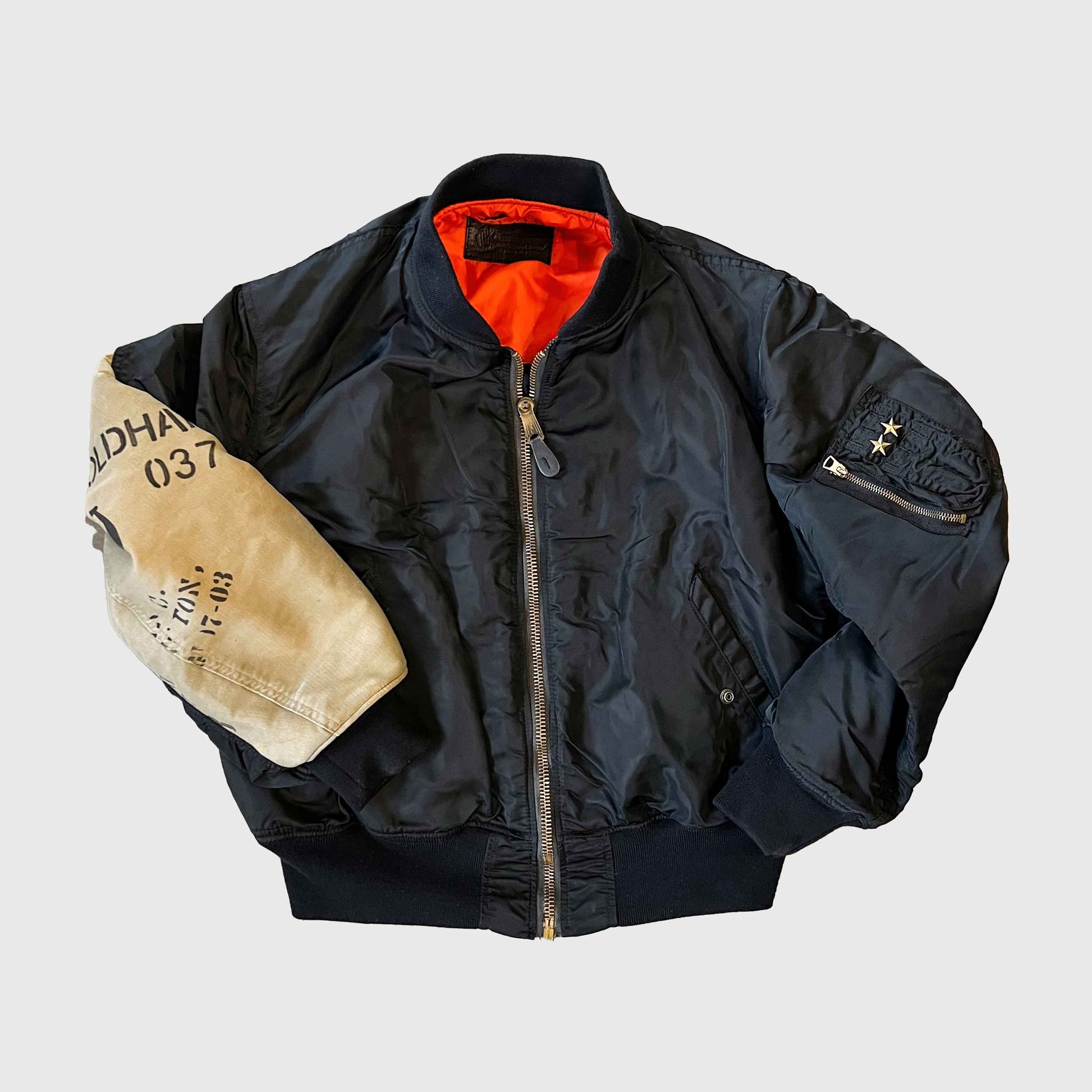 USA MA1(袖オイルクロス)リメイク フライトジャケット｜T.K GARMENT SUPPLY｜リメイク・リサイクル・ナチュラルをメインコンセプトとして掲げたブランド